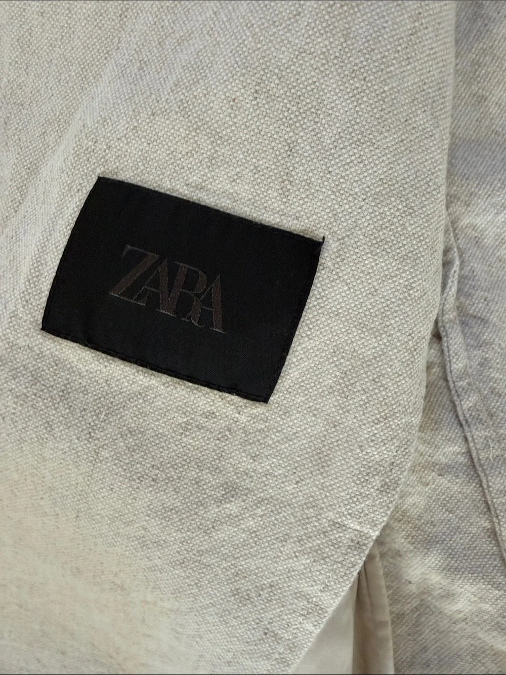 Zara Boys Light Beige Linen Suit Jacket and Trousers